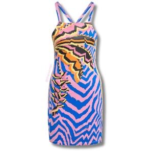 FARM Rio x adidas Vibrant Zebra Print Mini Dress